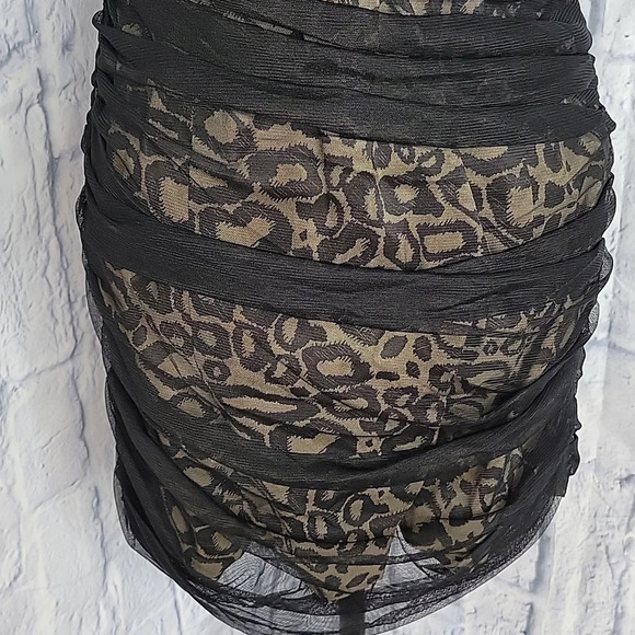 ARMANI EXCHANGE Strapless‎ Leopard Print Dress Size 6 - Picture 3 of 7